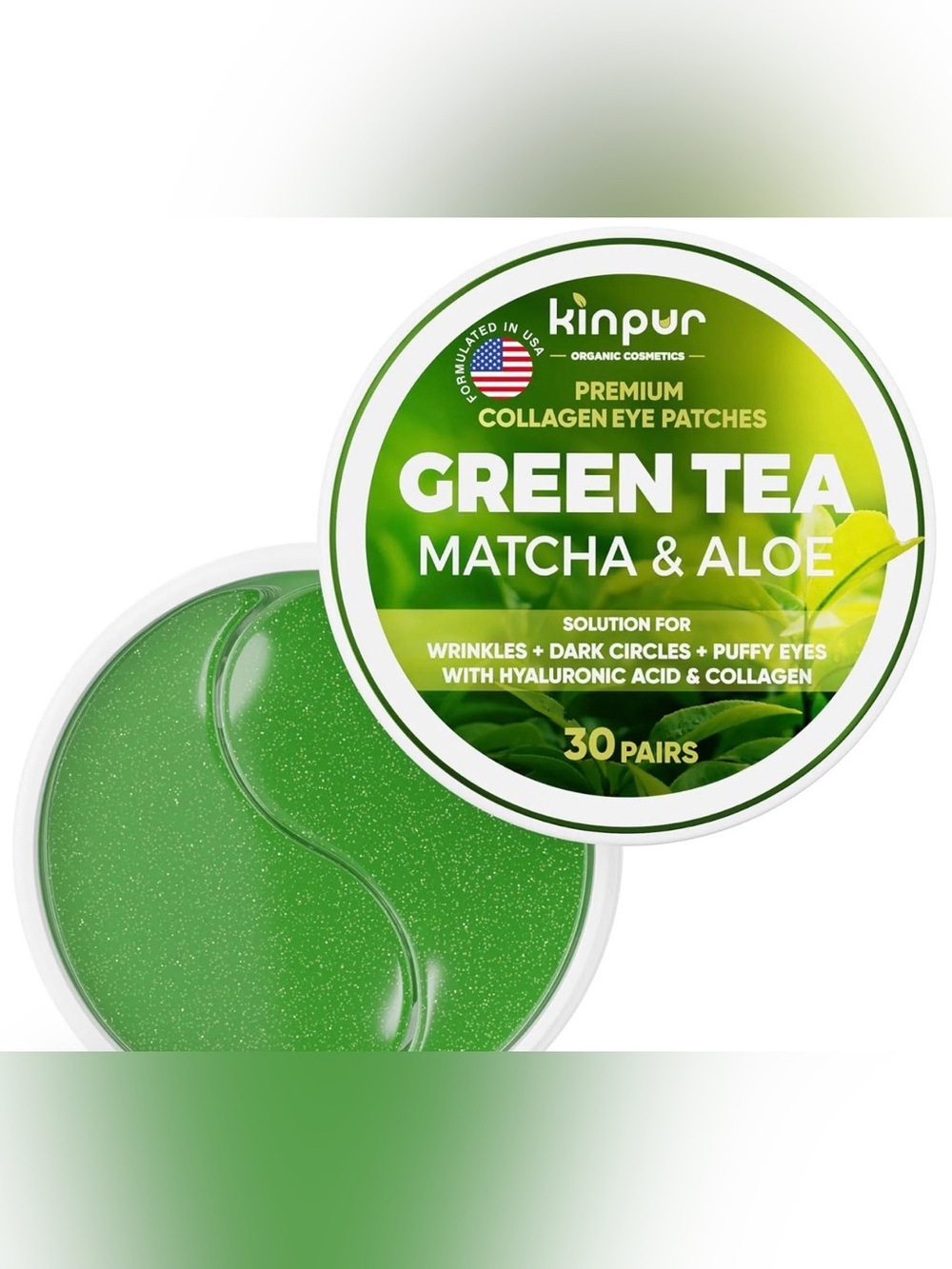 Green Tea Matcha & Aloe Collagen Eye Patches - Green